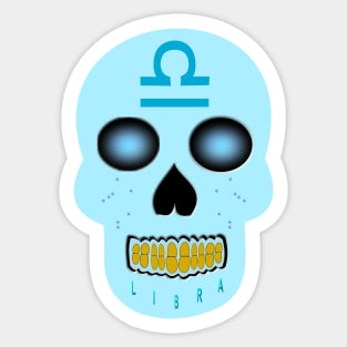 Star Sign Skull Libra Sticker